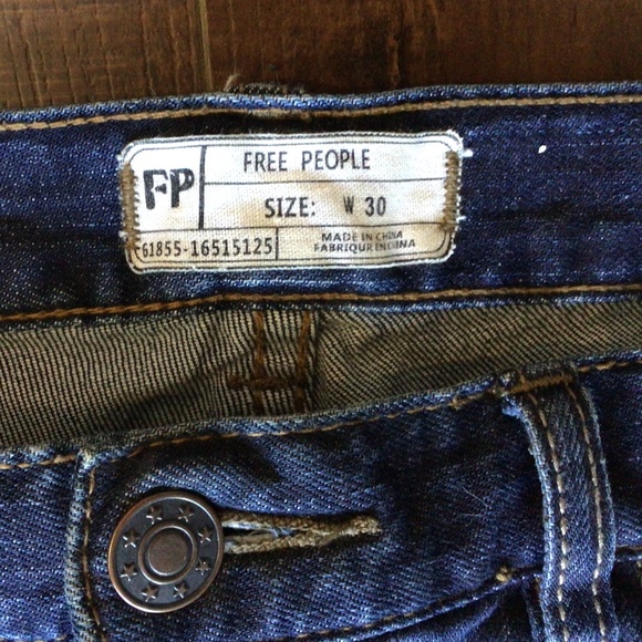 Ladies Free People skinny jeans dark blue Sz 30w&l zip&button fly - Picture 2 of 11